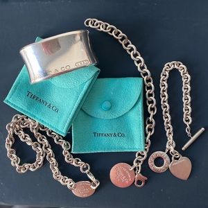 TIFFANY SILVER bracelets & necklace tag heart cuff